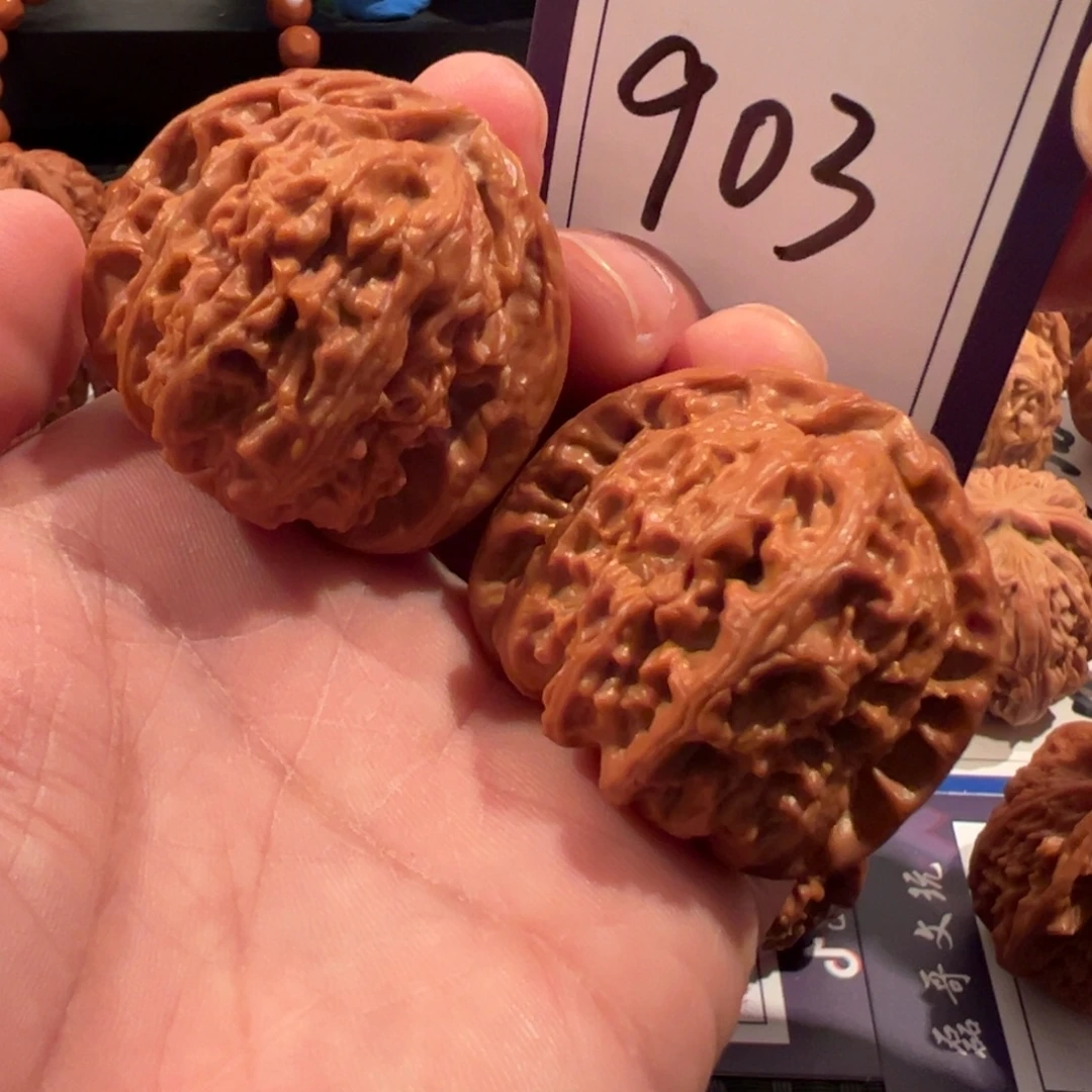 把件文玩核桃全品三角白43尺寸903号