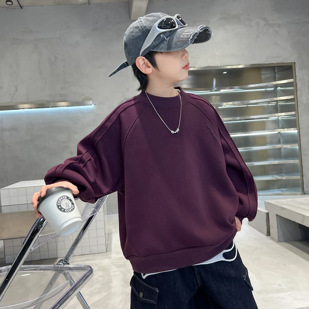 男童加绒卫衣2025新款秋冬中大儿童加厚内搭上衣冬装一体绒冬装潮