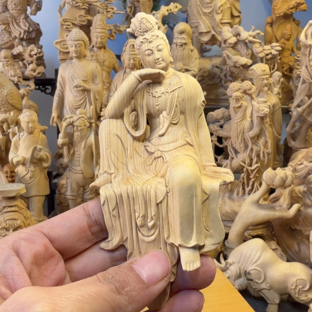沙***宣黄杨木小叶黄杨木13高挂衣自在观音