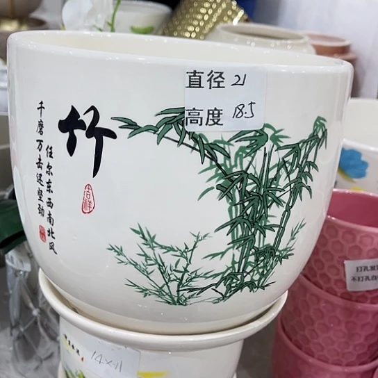 多肉绿植陶瓷花盆9.9包邮，有孔