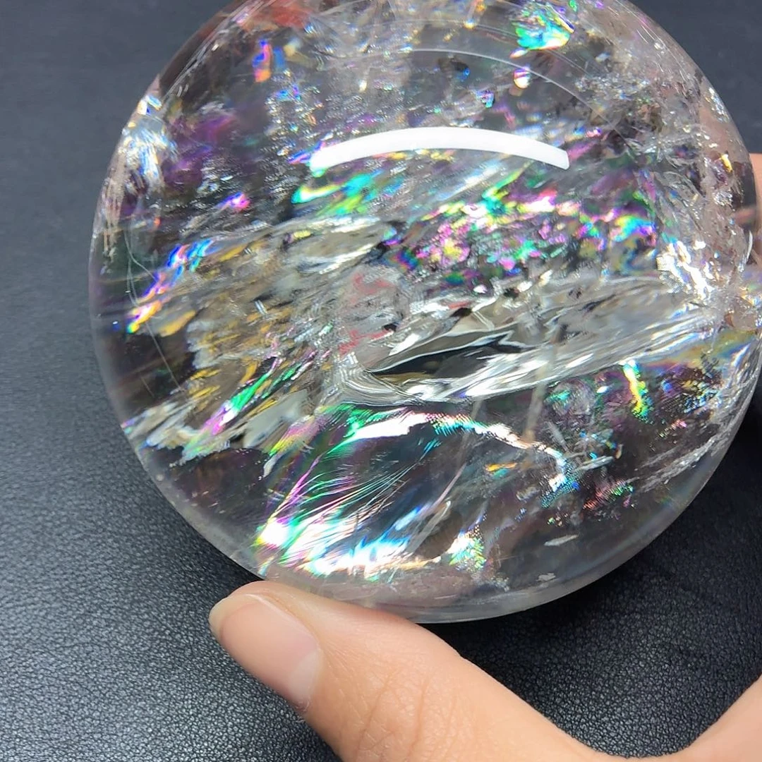 未镶嵌水晶珠宝半成品白水晶爆彩高透93