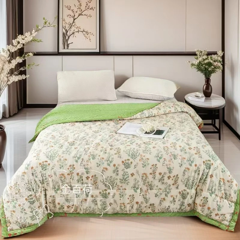 Y【25爆款】3D豆豆绒盖被印花豆豆被盖毯秋冬被机洗春风如意双人