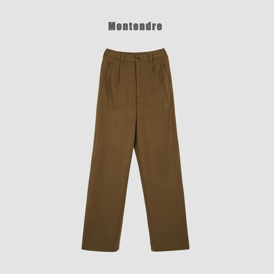 【MonTendre】 秋冬新款 O 厚款保暖气质百搭显瘦直筒休闲裤