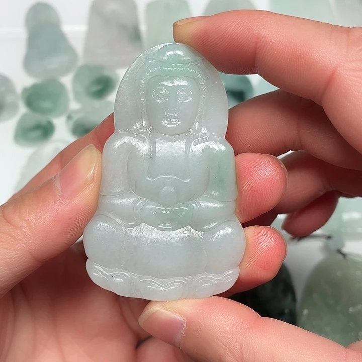 定制翡翠未镶嵌正装观音