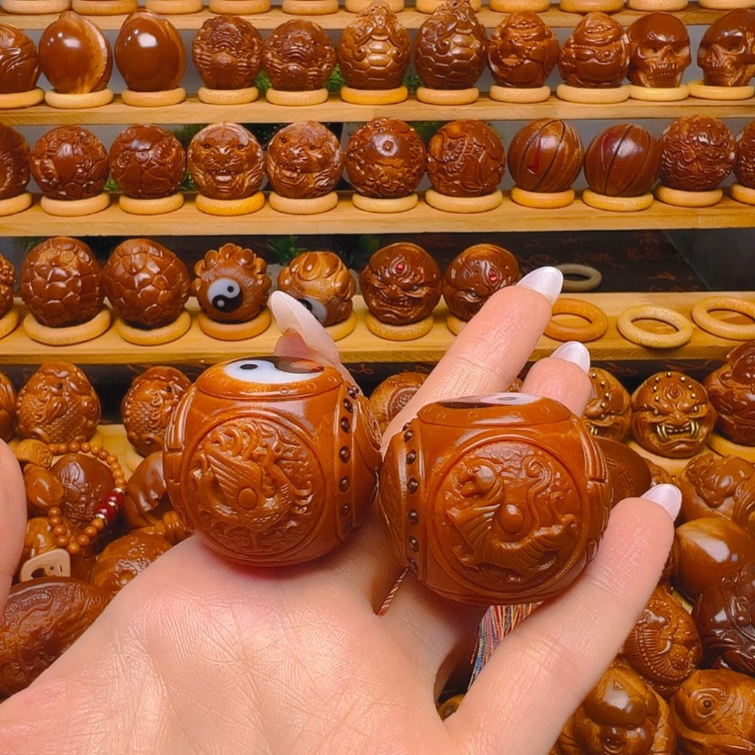 九***ᅠ手串/手链橄榄核四项八卦镶嵌一对3.8