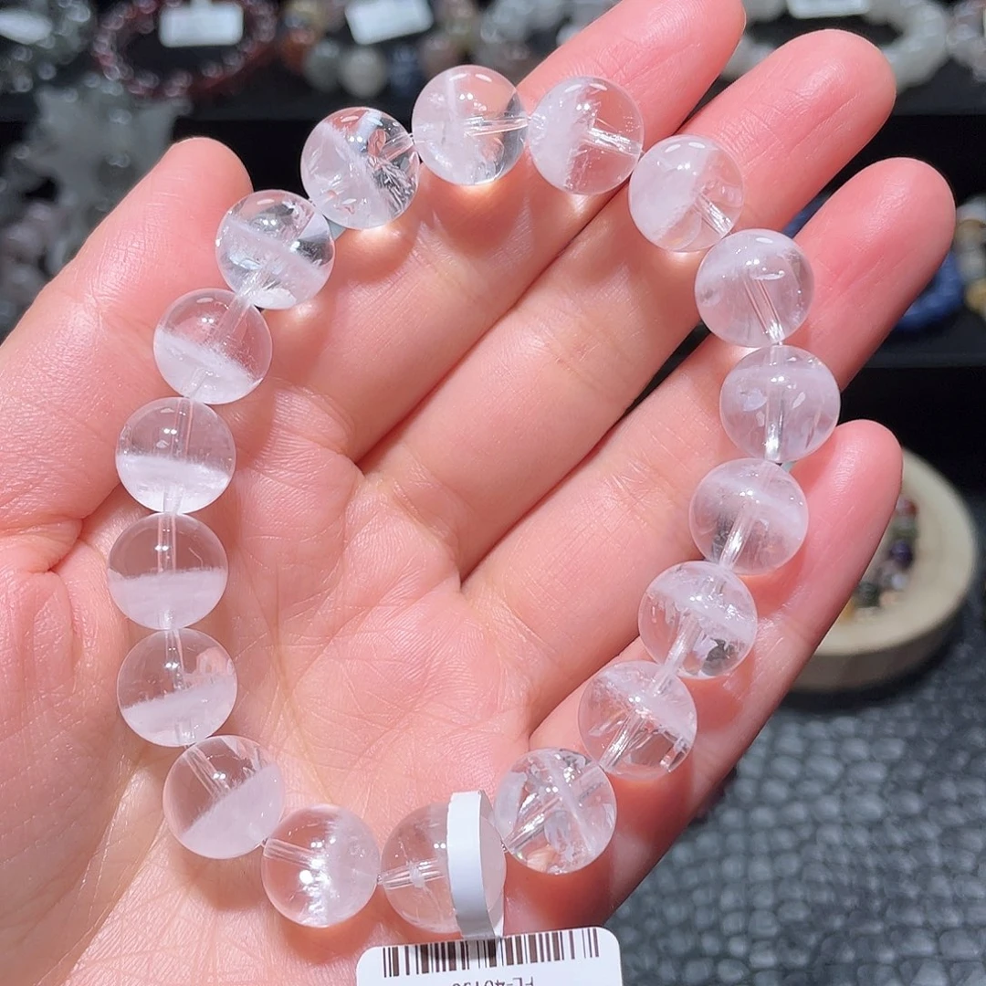 水晶手链未镶嵌白幽灵手链，晶体通透