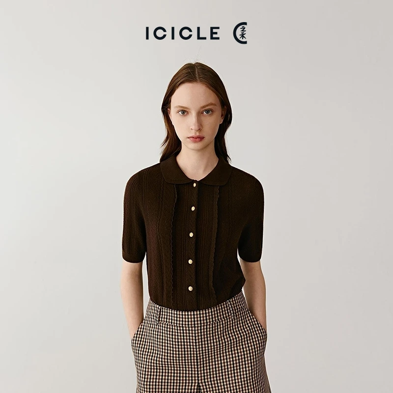 【琥珀流光】ICICLE之禾粗纺羊绒针织开衫0828