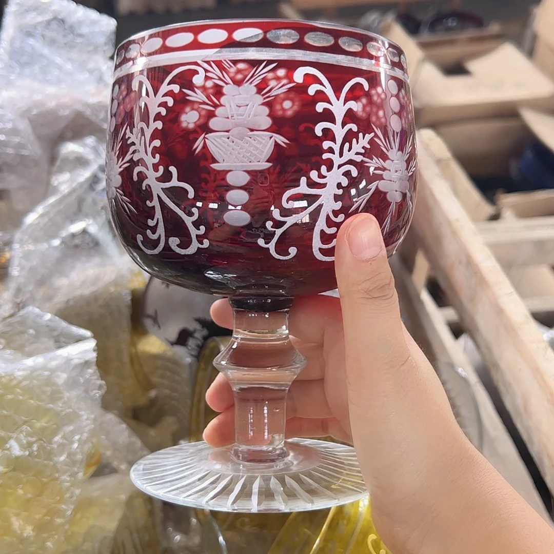 水晶玻璃高脚款微瑕一个