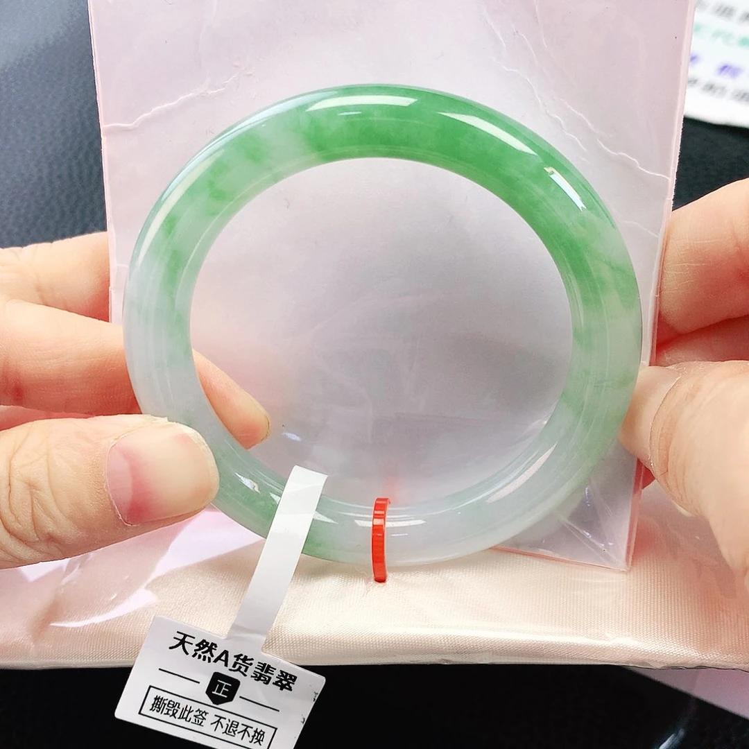 未镶嵌手镯翡翠51冰阳绿