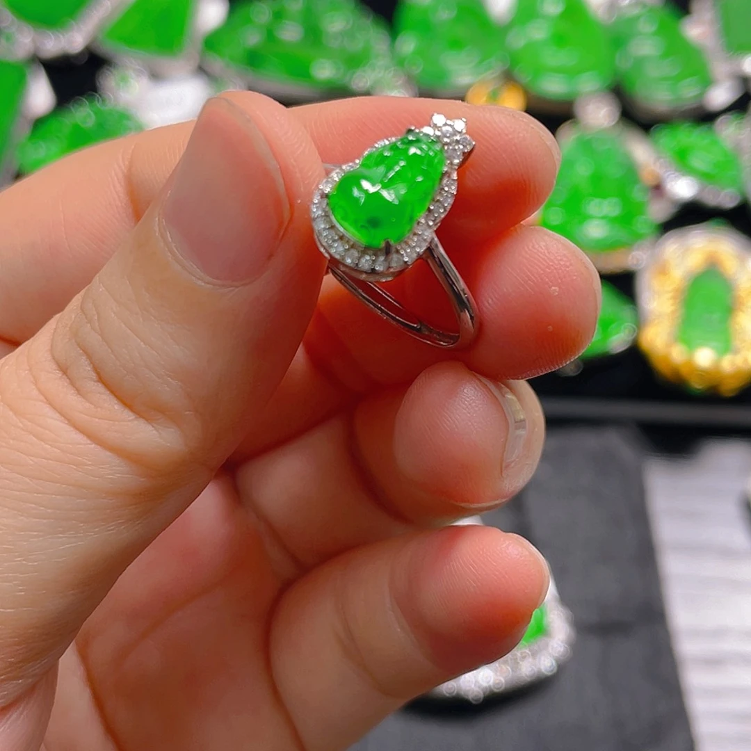 翡翠银S925镶嵌吊坠(不含链)