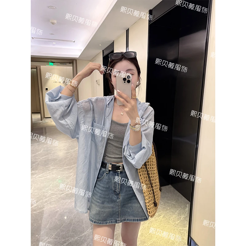 【只出不进-浮浮款】抽绳慵懒松弛感薄款休闲百搭防晒衬衫G7732