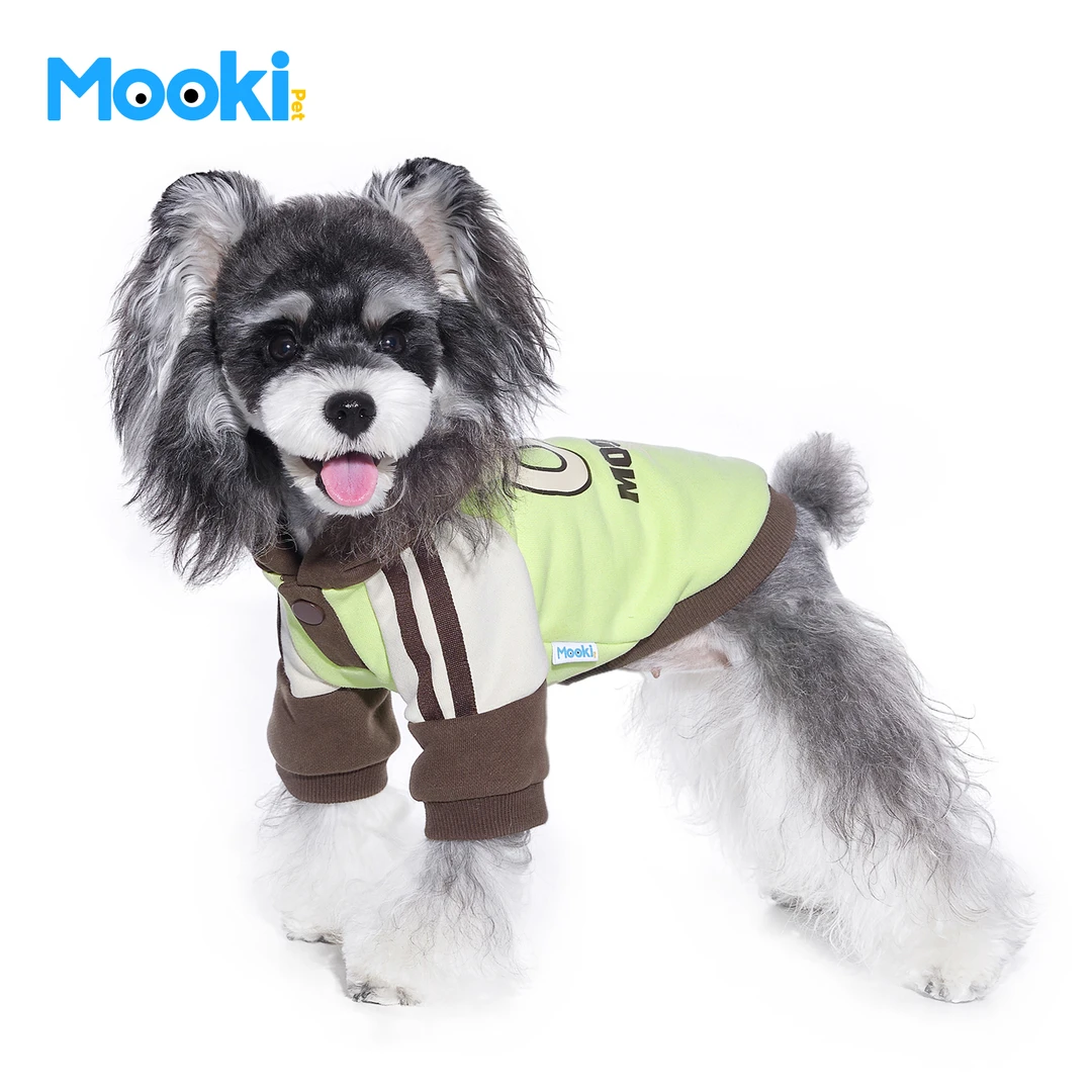 mookipet狗狗衣服2025新款雪纳瑞马尔济斯小型犬撞色加绒连帽卫衣