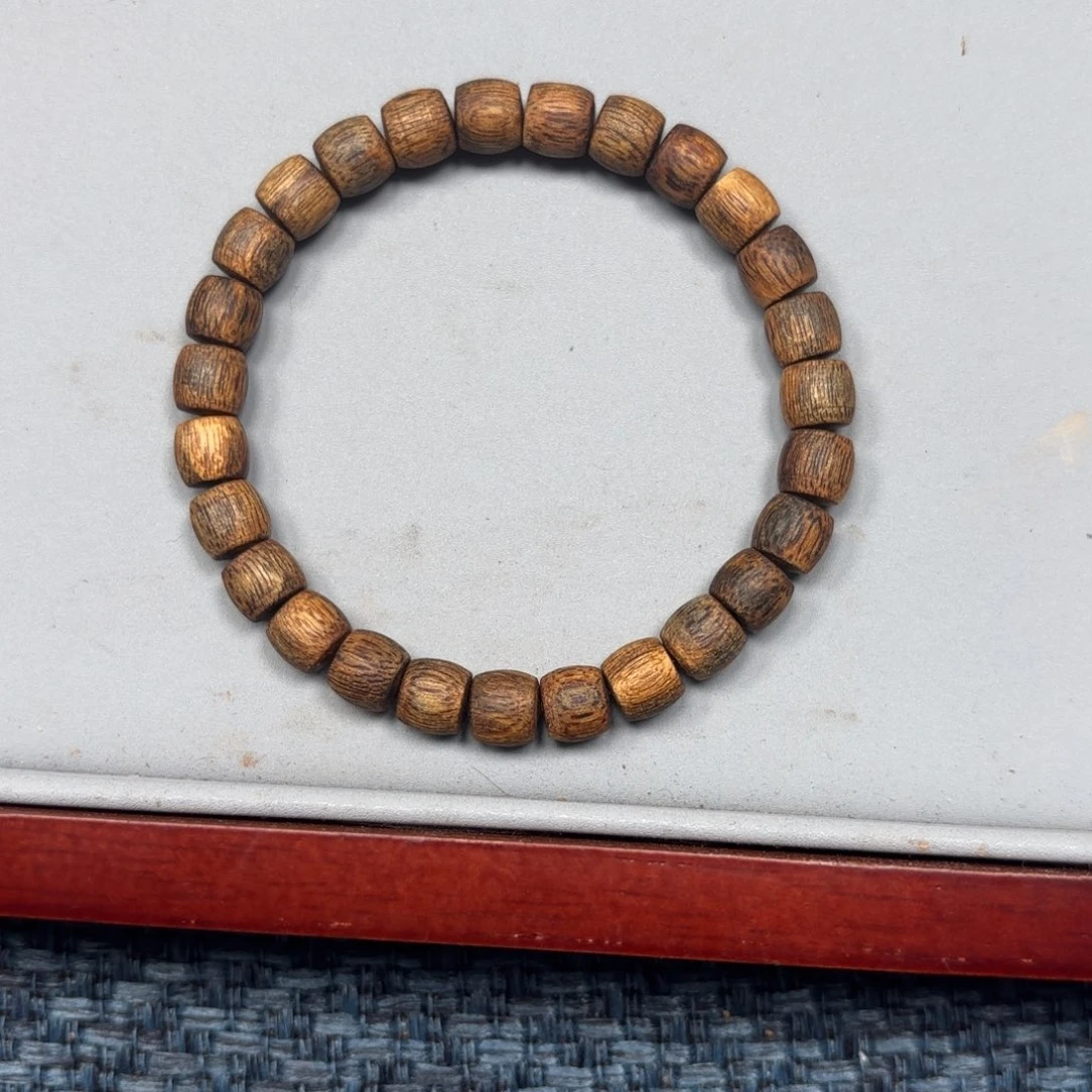 六***生沉香手串乌身圆叶种植奇楠单圈