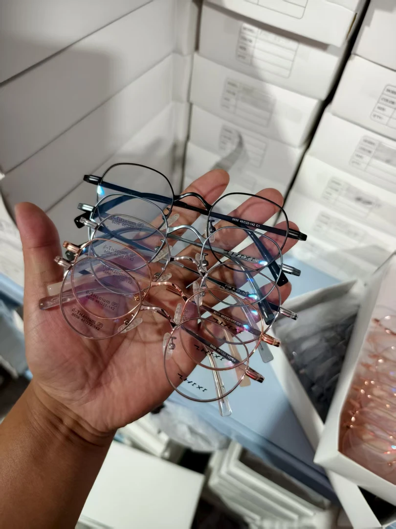 新款超轻半钛复古万年龟IP电镀可配近视度数男女眼镜框潮流8656