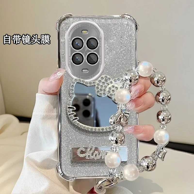 水钻KT猫补妆镜子华为Nova13Pro手机壳MIS-AL00四角防摔nova13pro