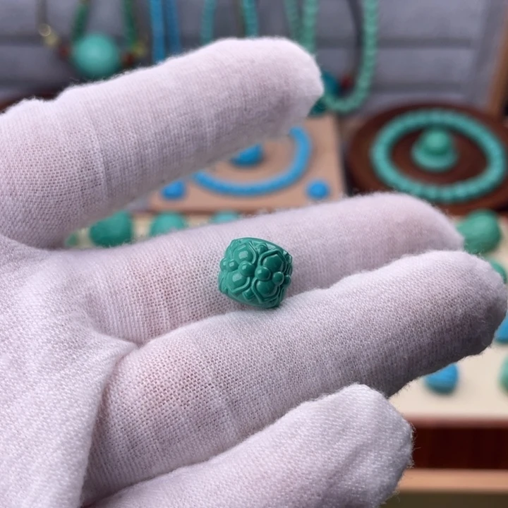 精品并蒂莲绿色卡11mm