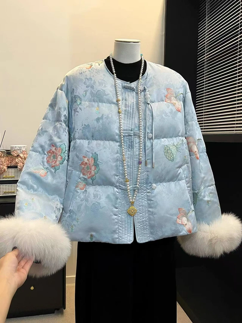 【加棉】百花争艳--新中式加棉设计师高定轻奢宽松休闲复古圆领国潮