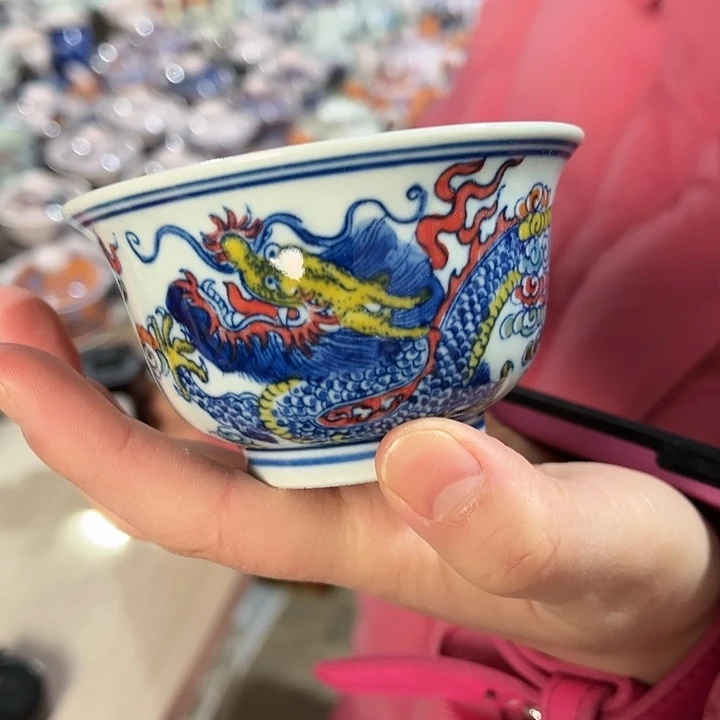 瓷片/////景德镇陶瓷杯子。绿。