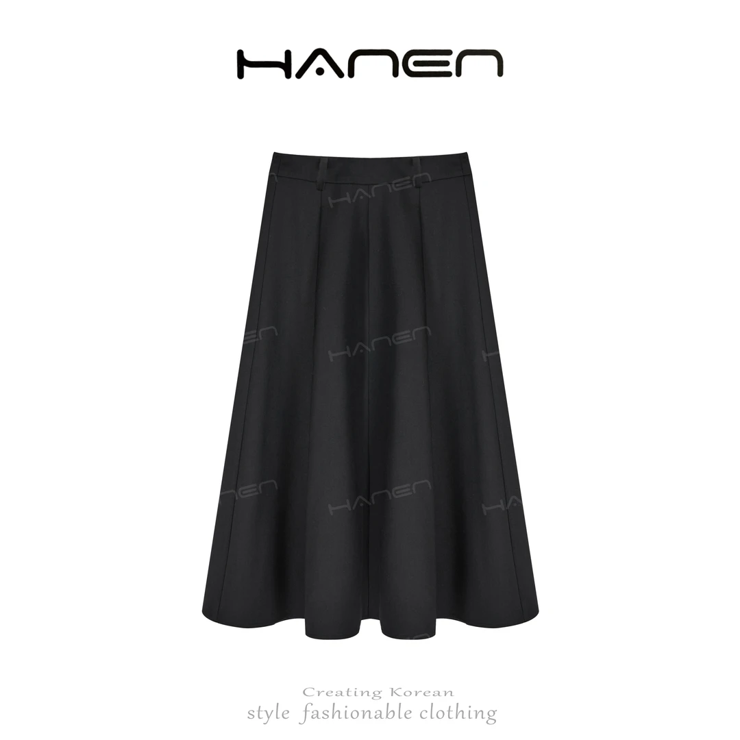 韩恩【QIANA】轻职场 基础百搭高腰显瘦长款半身裙qianw213