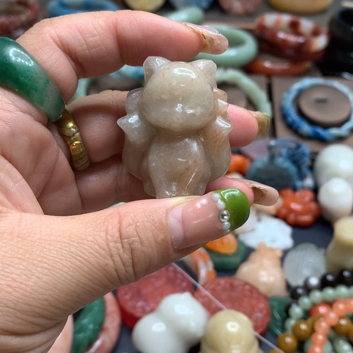 石英质玉（黄龙玉）合金颈饰
