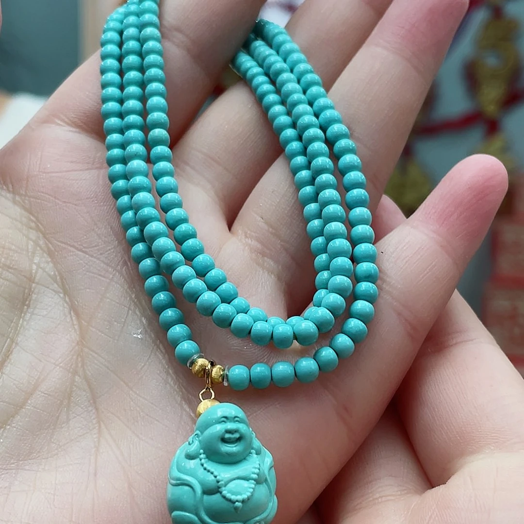 绿松石颈饰18K金镶嵌