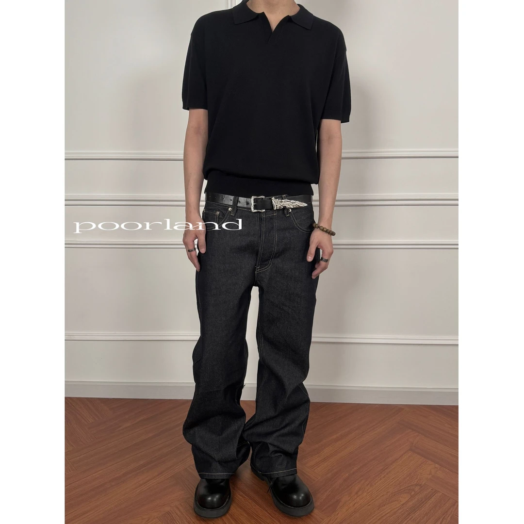 【土耳其15盎司原牛】未脱浆重工a字直筒2021m牛仔裤poorlandCNZ01
