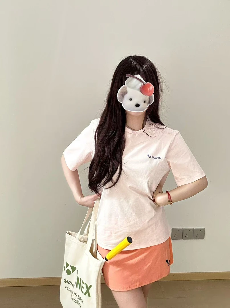 2025韩国秋冬新品BGOVS羽毛球服男女同款速干吸汗短袖T恤两色
