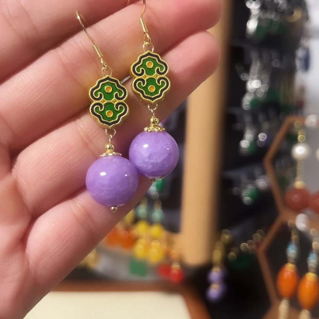 锆石纯铜925银耳饰