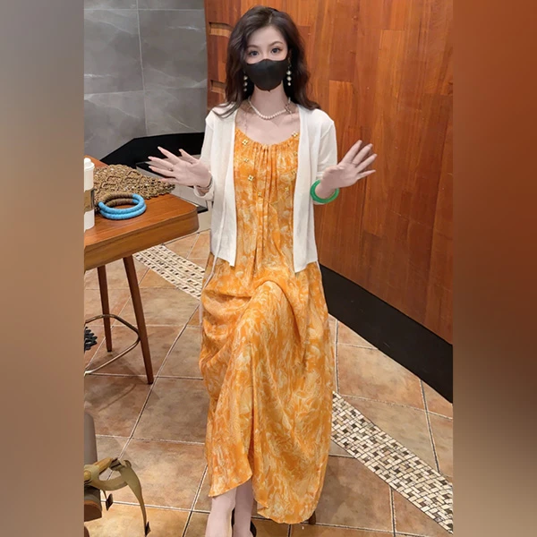 【Linda姐高端线】夏季少女气质慵懒百搭吊带裙连衣裙AS5LDD2741