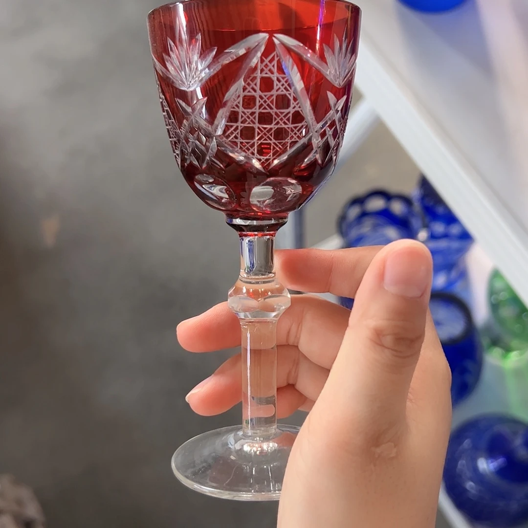 水晶玻璃高脚款微瑕一个