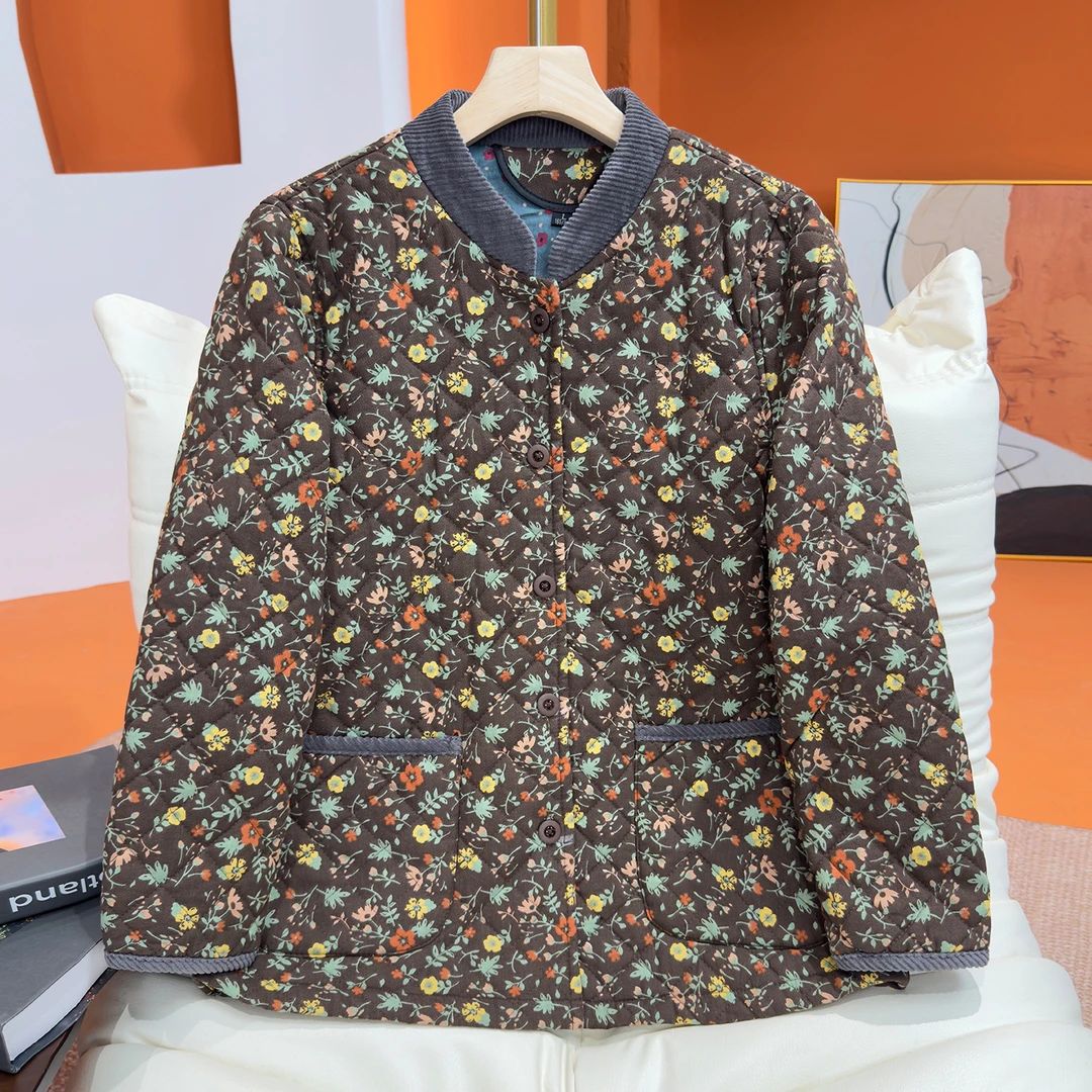 2025新款中老年人女士妈妈秋冬外套夹棉轻薄款小棉袄奶奶纯棉上衣