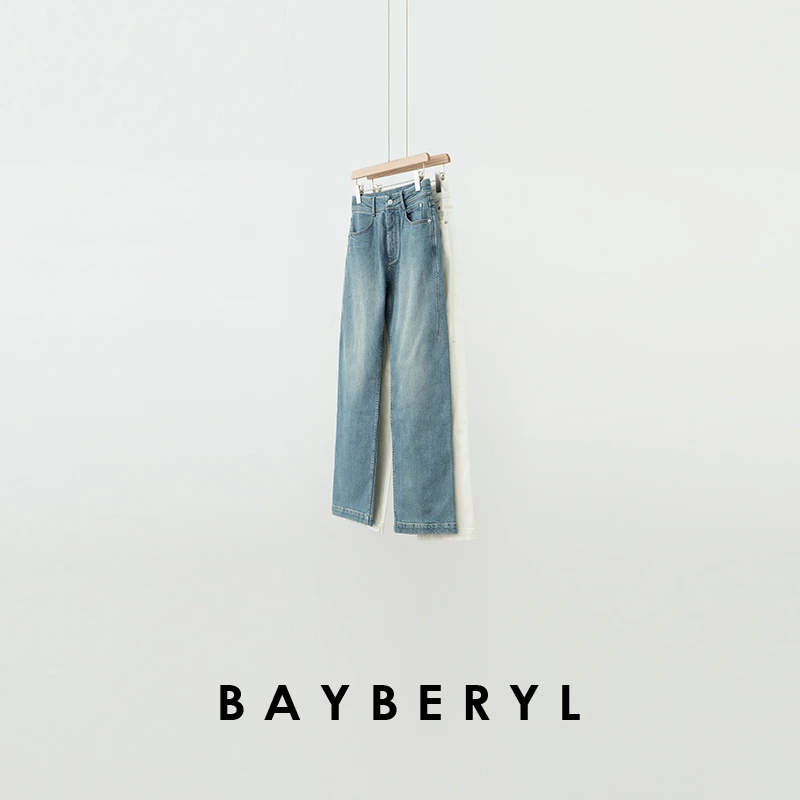 BAYBERYL老贝新蓝一片式*直筒百搭高腰25春牛仔裤NZK4L0903-1/18
