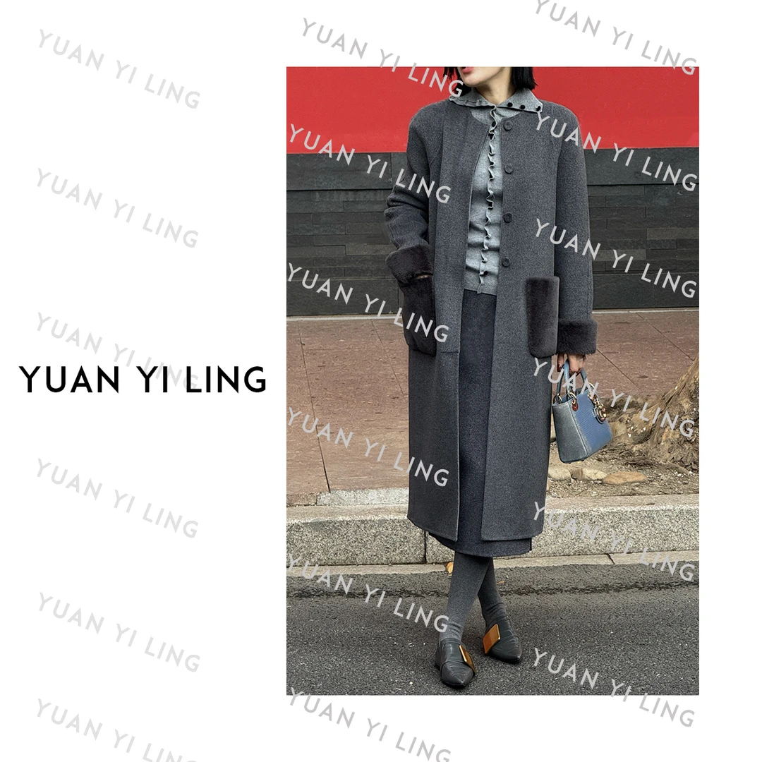 袁艺灵【F家高奢】高支羊毛山羊绒桑蚕丝轻奢美利奴羊毛双面呢大衣