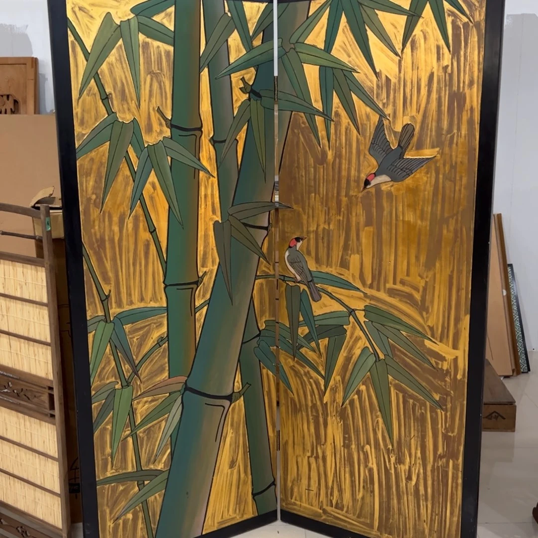 绘画屏风框画茶空间设计