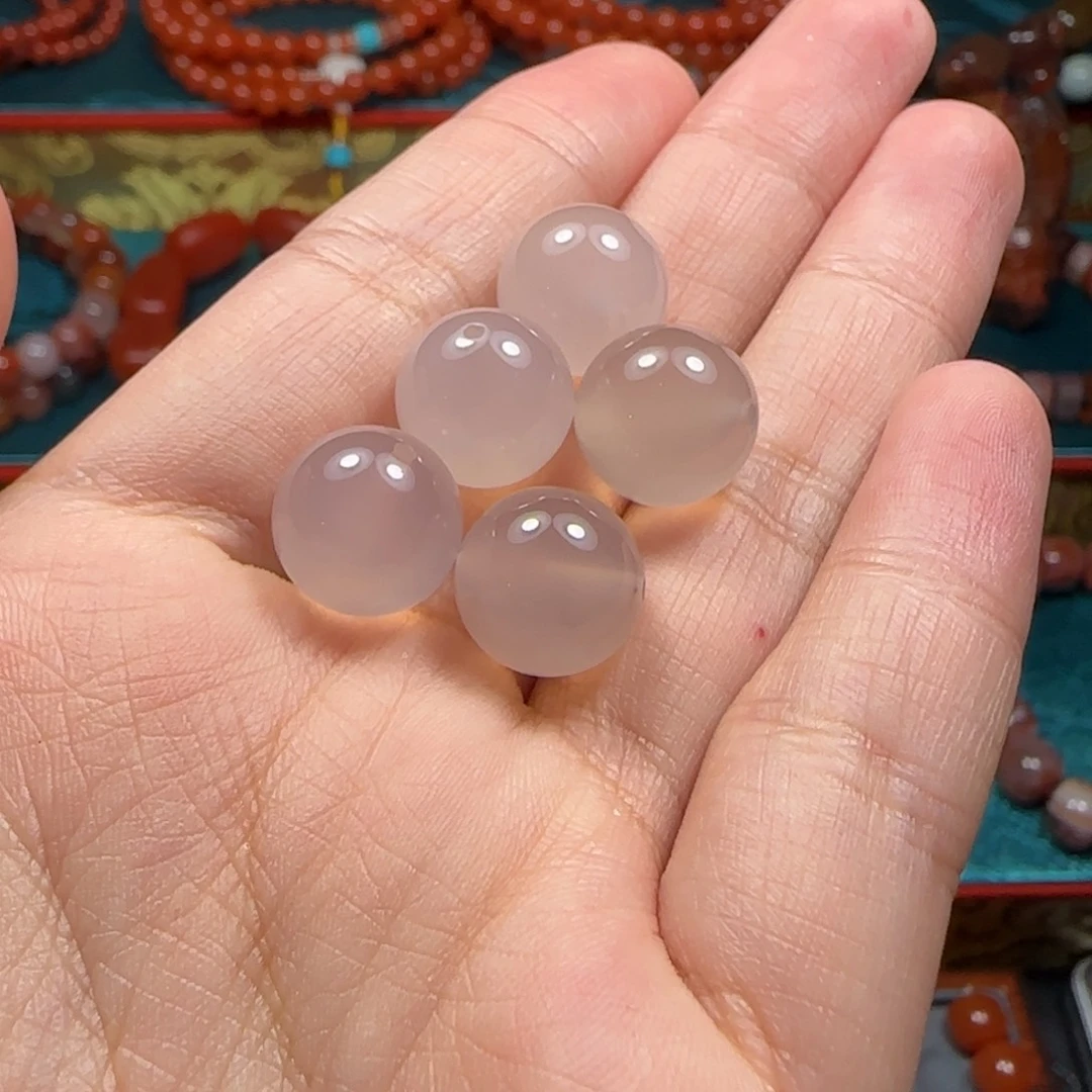 玛瑙/玉髓未镶嵌荔枝冻散珠5颗11.5mm➕