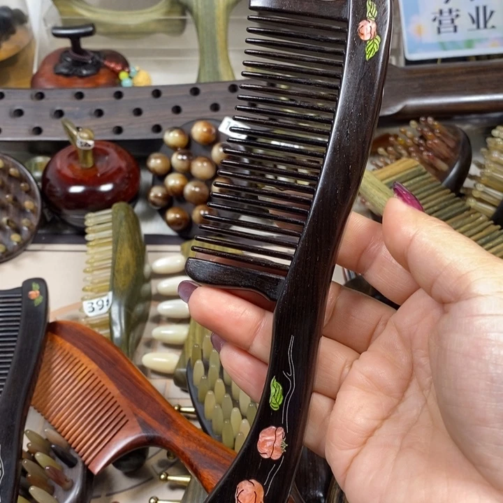 紫光檀事事如意顺发梳