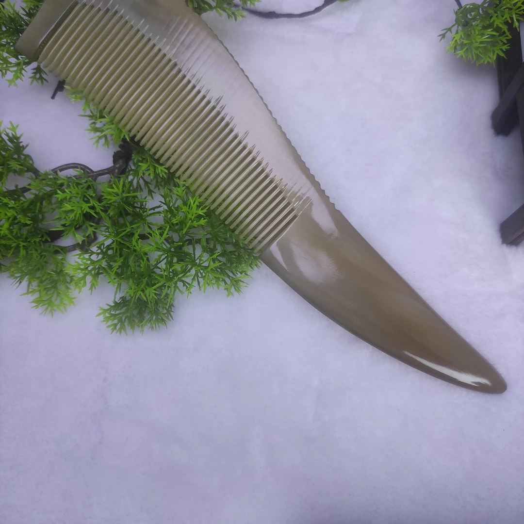 天然牛角自然型刮痧按摩经络梳