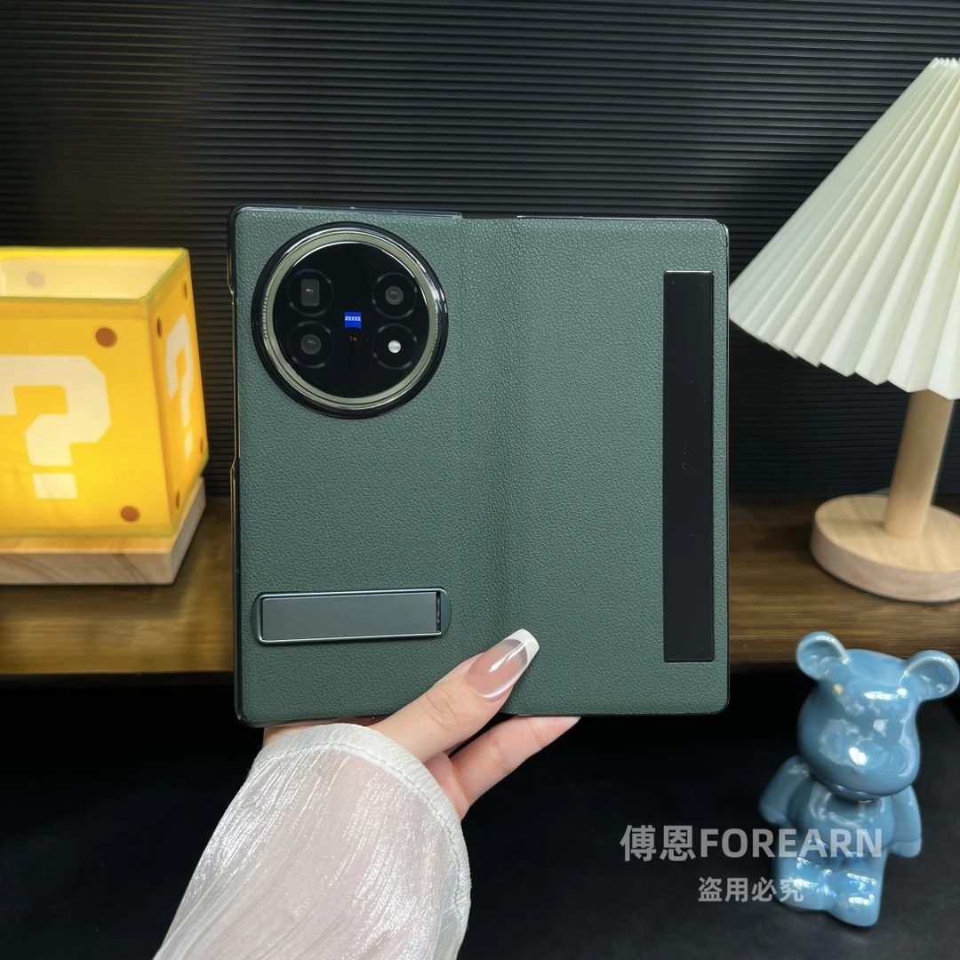 适用于vivoXFold5手机壳折叠屏带支架真皮vivo xfold5翻盖保护套