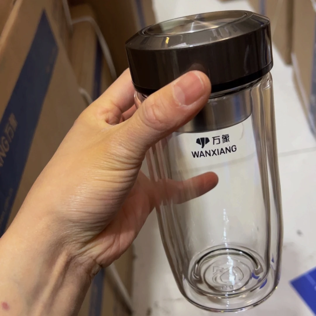 V406双层玻璃杯360Ml➕杯套➕除垢剂