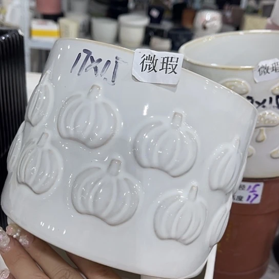 多肉绿植陶瓷花盆9.9包邮，有孔