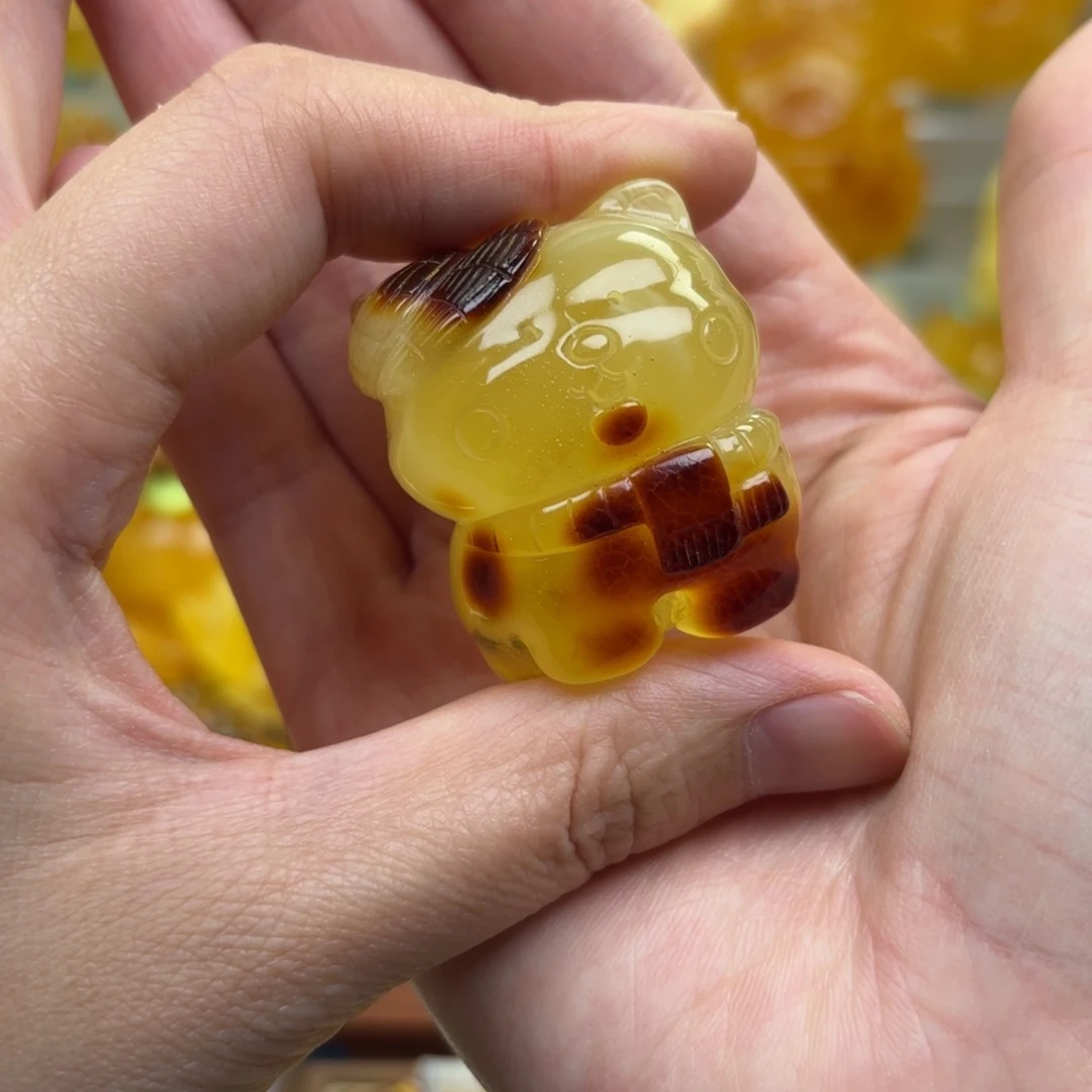 裸石蜜蜡未镶嵌蜜蜡吊坠打孔不退不换