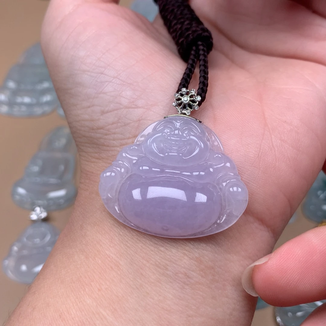 翡翠18K金镶嵌颈饰缅甸翡翠A货