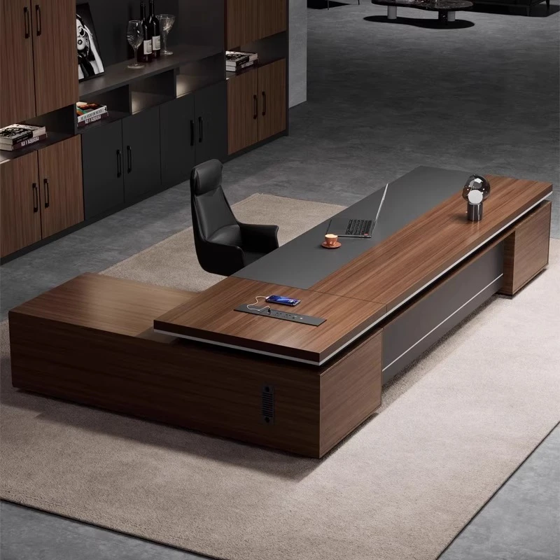 新款办公家具双柜老板桌办公桌椅组合简约现代总裁桌大班台主管桌