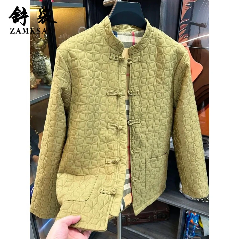 轻奢秋冬新款男士新品扎线中国风盘扣唐装外套国潮覆古简约时尚潮