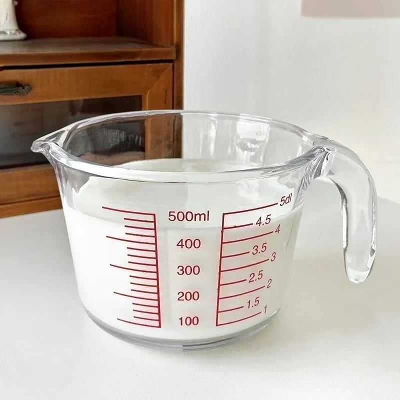 带刻度玻璃杯量杯大容量打蛋烘焙计量刻度牛奶杯子家用带把手