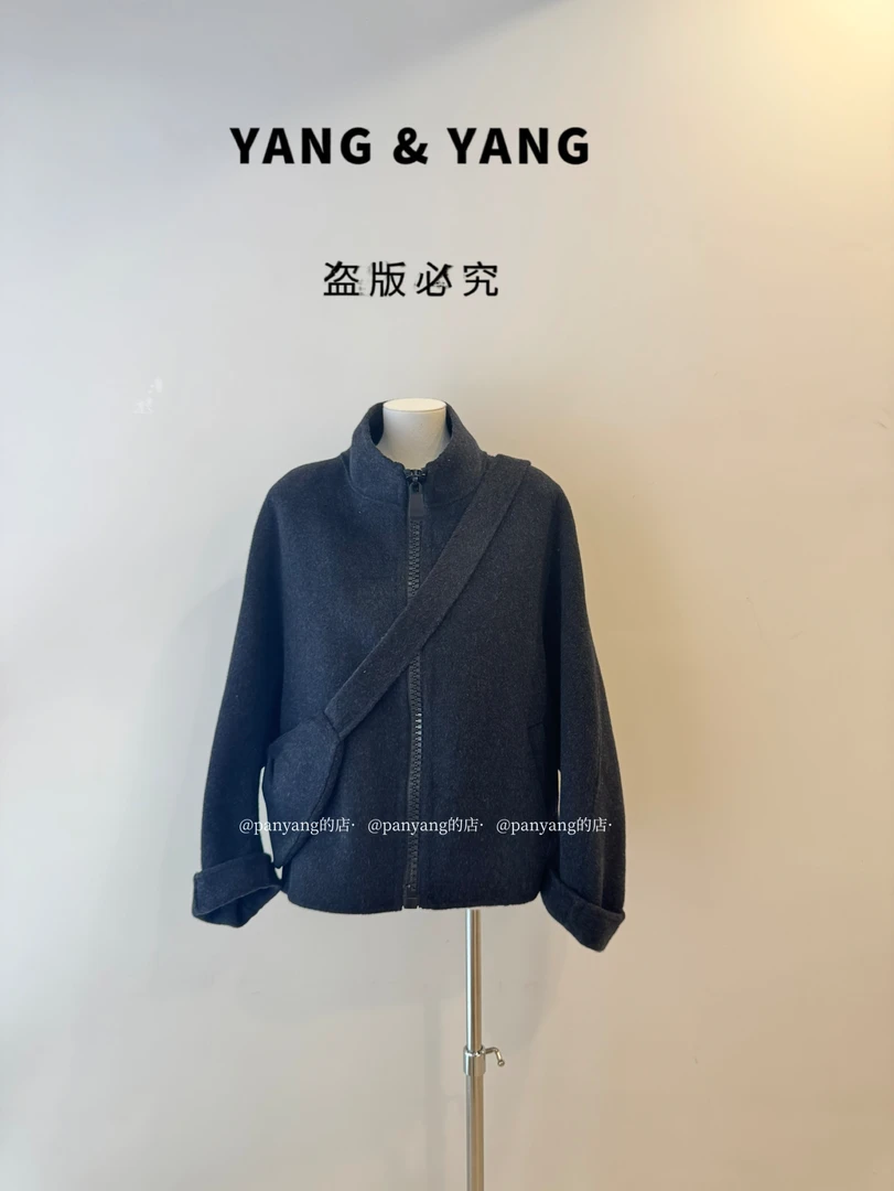 YANG YANG   立领斜包款羊毛大衣  25Y772