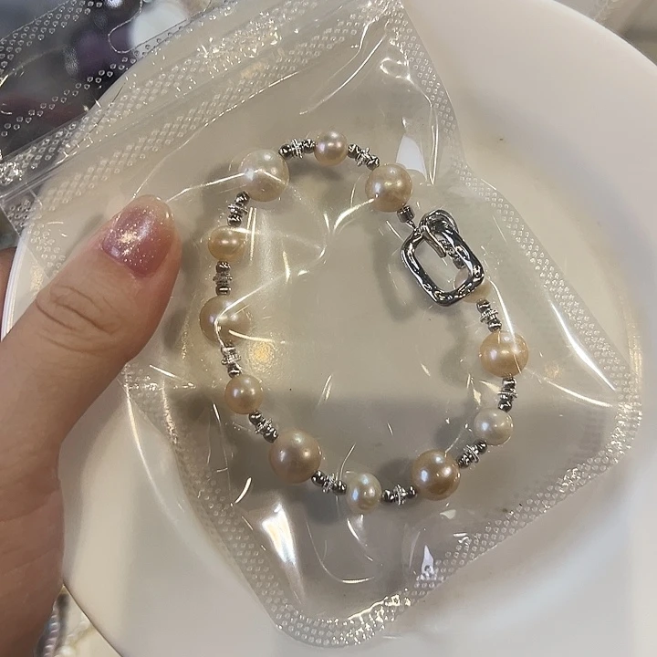 银S925镶嵌淡水珍珠时尚设计款天然淡水珍珠