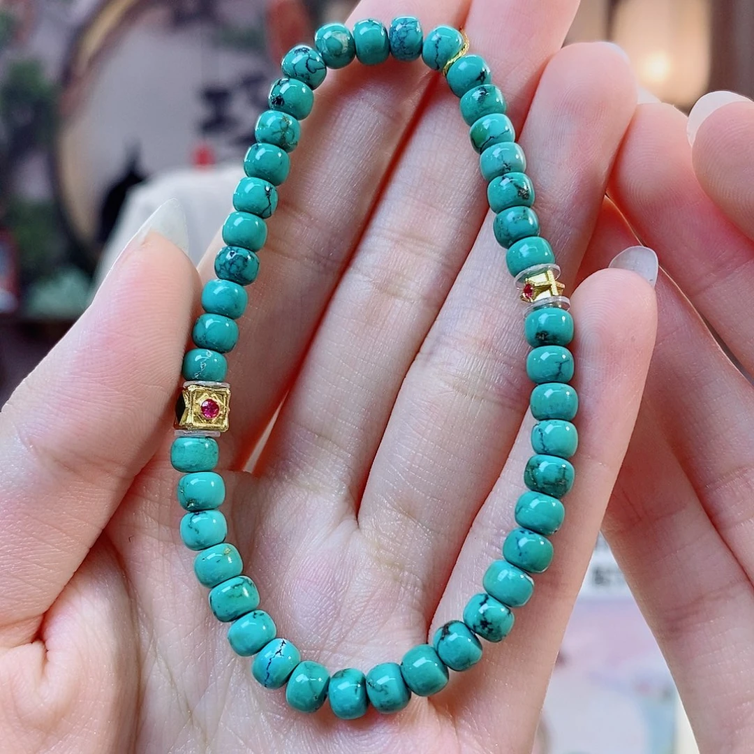 18K金镶嵌绿松石珠宝奇石