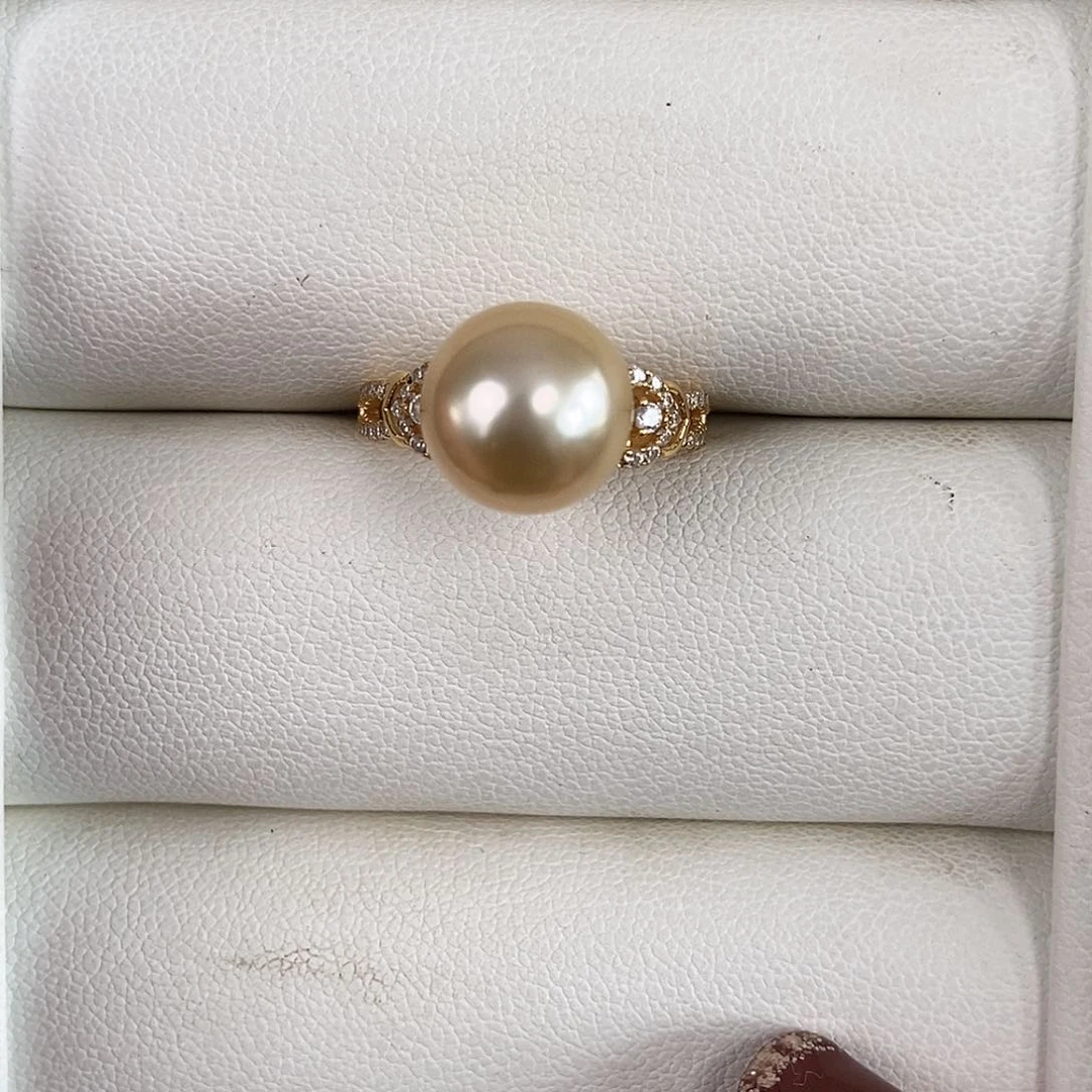 海水珍珠戒圈银S925镶嵌
