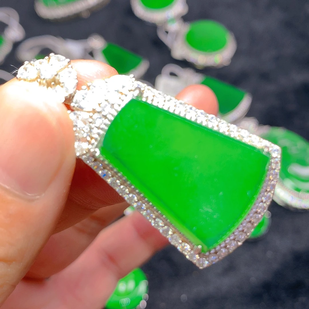 翡翠银S925镶嵌颈饰吊坠